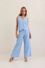 Load image into Gallery viewer, Kaleido - 7/8 Pant with Lace Side - Chambray - K107C
