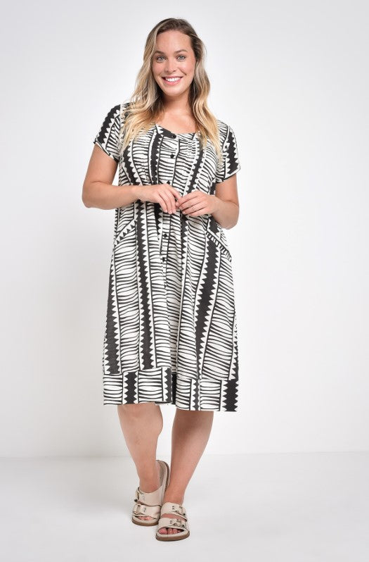 Saint Lori Summer Dress 8805 -Black Cream