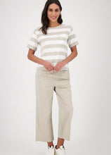 Load image into Gallery viewer, Monari Stripe Tee 409902 - Bamboo/White
