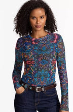 Load image into Gallery viewer, Johnny Was Natalie Long Sleeve Mesh Tee L16025-8 - Ottalie
