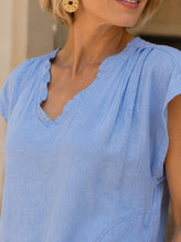Load image into Gallery viewer, Lauren Cotton Top - Sky Blue

