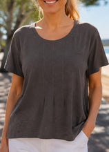 Load image into Gallery viewer, Foil Cotton In Tucks Tee CFO8703 - Sable
