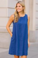 Load image into Gallery viewer, See Saw - SL Scalllop Edge Shift Dress - Denim - SS337D
