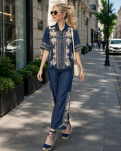 Load image into Gallery viewer, Johnny Was Denim Kimono Shirt W19326 - Denim Blue
