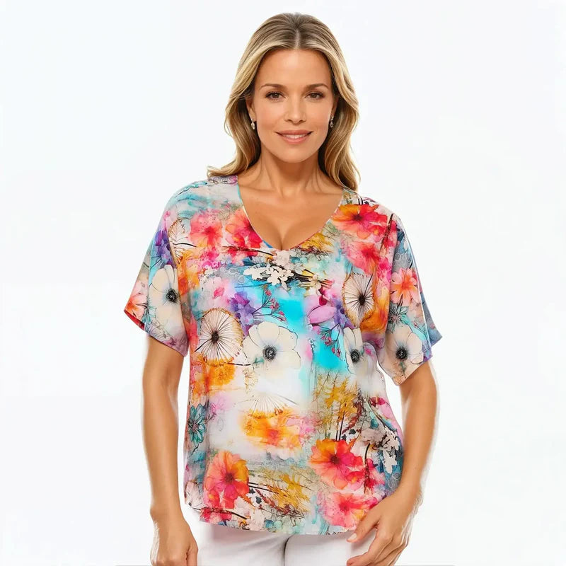 Claire Powell V Neck Tee - Zen