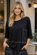 Load image into Gallery viewer, Lauren Verona Weekend Top 130VWTBB - Black Black
