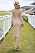 Load image into Gallery viewer, Evidencee Beige Rib Knit Dress  95178
