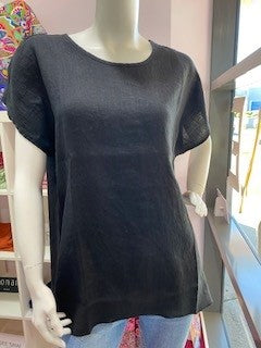 Dolcezza Black Linen Top