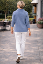 Load image into Gallery viewer, Fiori Sky Rib Roll Neck Sweater 83833 - Sky Blue
