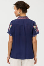 Load image into Gallery viewer, Johnny Was Amyle Camp Shirt C16126-3 Blue
