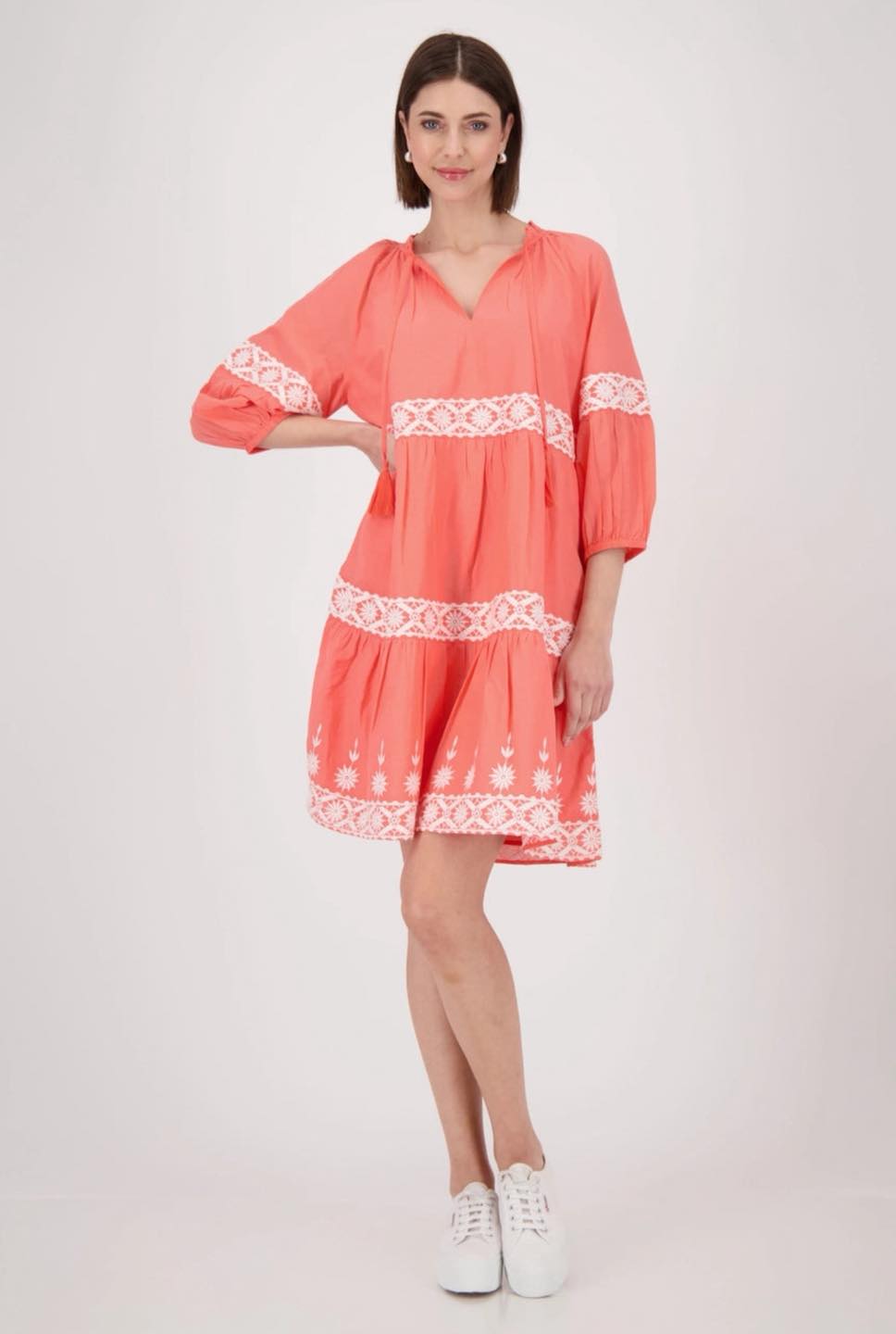 Monari Embroidery Dress 409559 - Coral