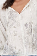 Load image into Gallery viewer, Monari Coral Reef Blouse 409648 - Cream Silver Coral
