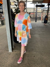 Load image into Gallery viewer, See Saw - 3/4 Sleeve Btn Bck Dress - Pastel Spot - SS550
