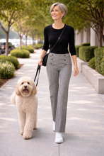 Load image into Gallery viewer, Evidencee Hounds tooth Buttons Pant 95142 - Black/Beige

