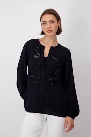 Monari Embroidery Blouse 408761 - Black