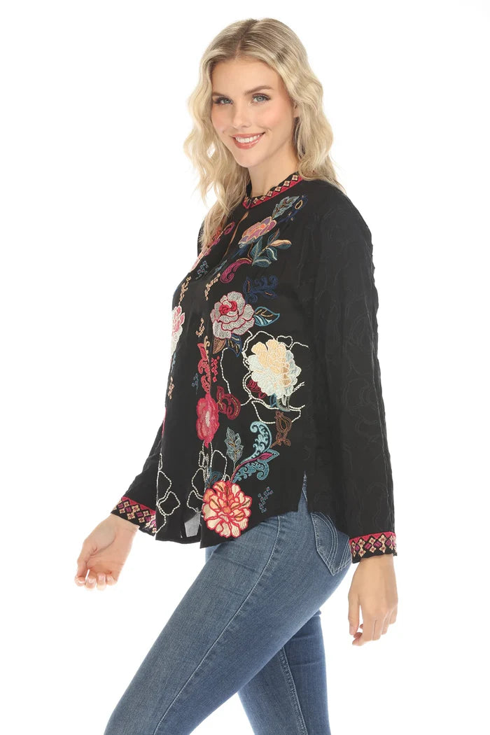 Johnny Was Marcia Blouse Alondra - Black