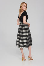 Load image into Gallery viewer, Joseph Ribkoff Striped Dual Fabric Dress - Black/Silver
