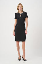 Load image into Gallery viewer, Joseph Ribkoff Embellish Bow Neckline Dress 264162 - Black
