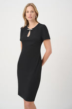 Load image into Gallery viewer, Joseph Ribkoff Embellish Bow Neckline Dress 264162 - Black

