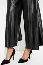 Load image into Gallery viewer, Joseph Ribkoff Faux Leather Pleated Wide Pant/Culotte
