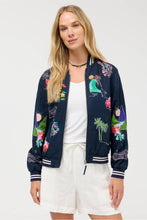 Load image into Gallery viewer, Johnny Was Oaklynn Bomber Jacket 45626 - Navy
