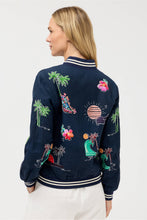 Load image into Gallery viewer, Johnny Was Oaklynn Bomber Jacket 45626 - Navy

