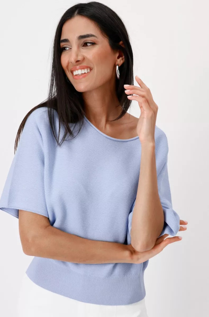 Monari - R/N Pullover Basic Left-Left - Blue Sky - 409948