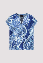 Load image into Gallery viewer, Monari V Neck Paisley Printed Tee 409756 - Navy
