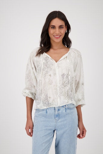 Monari Coral Reef Blouse 409648 - Cream Silver Coral