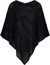 Load image into Gallery viewer, Monari Sweater Poncho Lurex - Black
