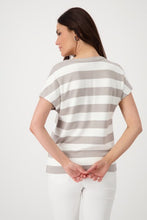 Load image into Gallery viewer, Monari Stripe Tee 409879 - Bamboo/White
