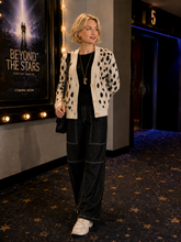Load image into Gallery viewer, Monari Leo Jacquard Cardi Jacket 809524 - Off White Black Leopard
