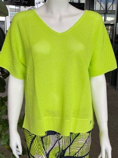 Faber Woman Lemon Green Net Pullover