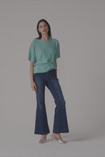 Load and play video in Gallery viewer, Joseph Ribkoff Sequins Yarn Short Sleeve Sweater 261917 - Seafoam
