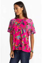 Load image into Gallery viewer, Johnny Was Janie Raglan Tee 13125 - Verney Print Hot Pink
