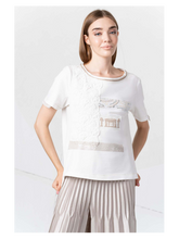 Load image into Gallery viewer, Elisa Cavaletti Short Sleeve Sweatshirt EJP255523508 - Off White
