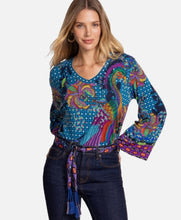 Load image into Gallery viewer, Johnny Was V Neck Tee Kimono Sleeve T16925-8 - Thalassa
