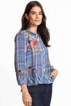 Load image into Gallery viewer, Johnny Was Peplum Ruffle Hem Shirt W14125-7 Diana Plaid
