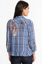 Load image into Gallery viewer, Johnny Was Peplum Ruffle Hem Shirt W14125-7 Diana Plaid
