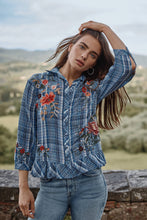 Load image into Gallery viewer, Johnny Was Peplum Ruffle Hem Shirt W14125-7 Diana Plaid
