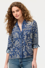 Load image into Gallery viewer, Johnny Was Vaelis Button Shirt W19226-1 - Blue
