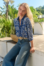 Load image into Gallery viewer, Johnny Was Vaelis Button Shirt W19226-1 - Blue
