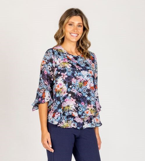 Renoma Marlene Layered Top 1102.40 - Navy