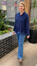 Load image into Gallery viewer, Johnny Was Flower Zoyla Blouse - Blue Night
