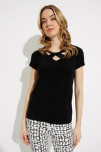 Load image into Gallery viewer, Joseph Ribkoff Knotted Neckline Tee - Midnight Blue
